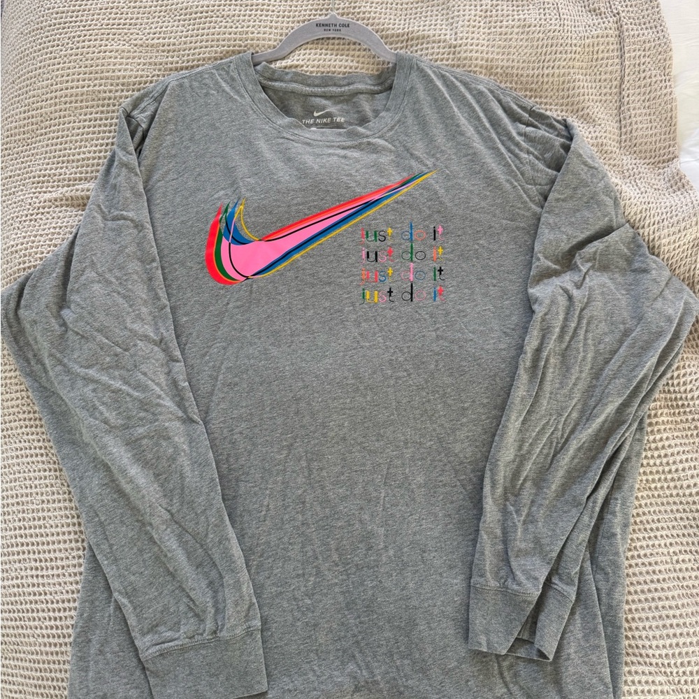 Nike Gray Tee with White Logo